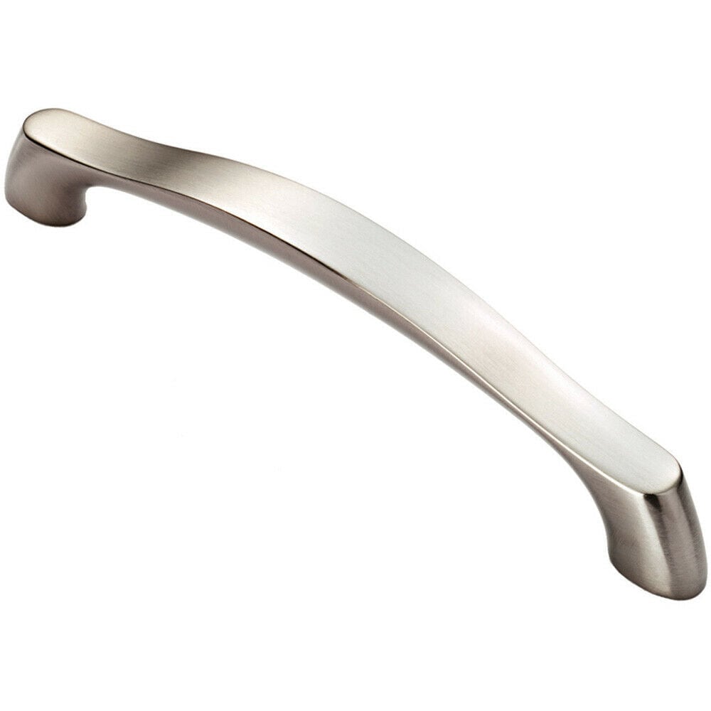 Loops Chunky Arched Grip Pull Handle 194 x 17mm 160mm Fixing Centres Satin Nickel in Metallics