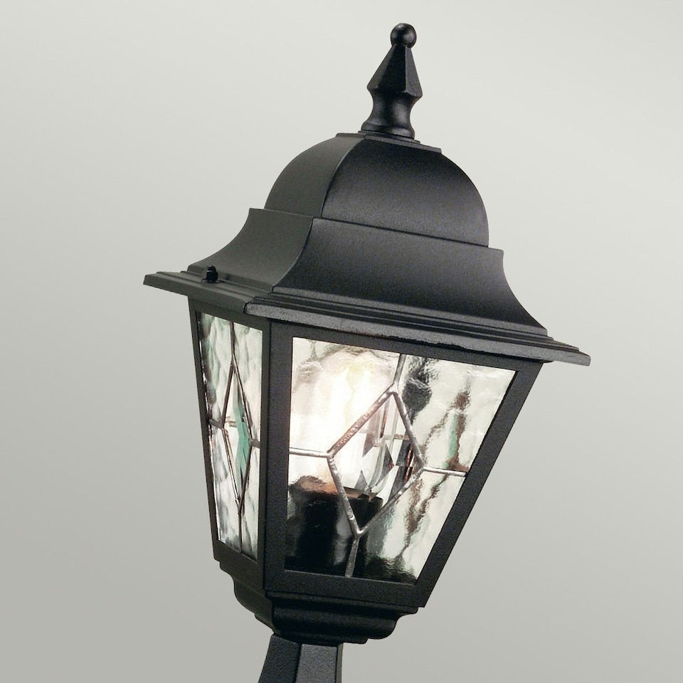 image 1 of Norfolk 1 Light Outdoor Pedestal Lantern Black IP43, E27