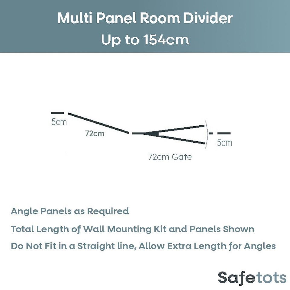 image 1 of Safetots Premium Extra Tall Room Divider, up to 154cm Wide, Black, 105cm Tall, Multi Panel Barrier for Baby and Toddler | Black