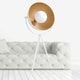 image 7 of Pair of Retro White Tripod Table Lamps White | Gold