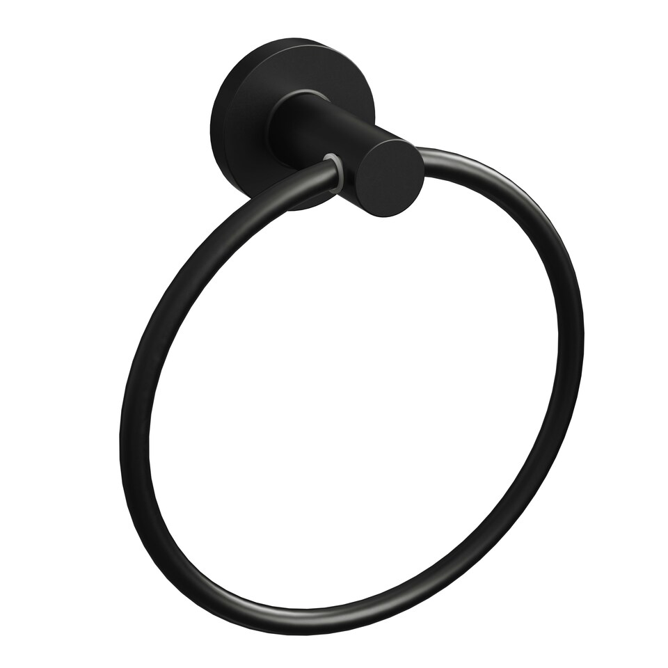 image 1 of Rothley Matt Black Round Towel Ring