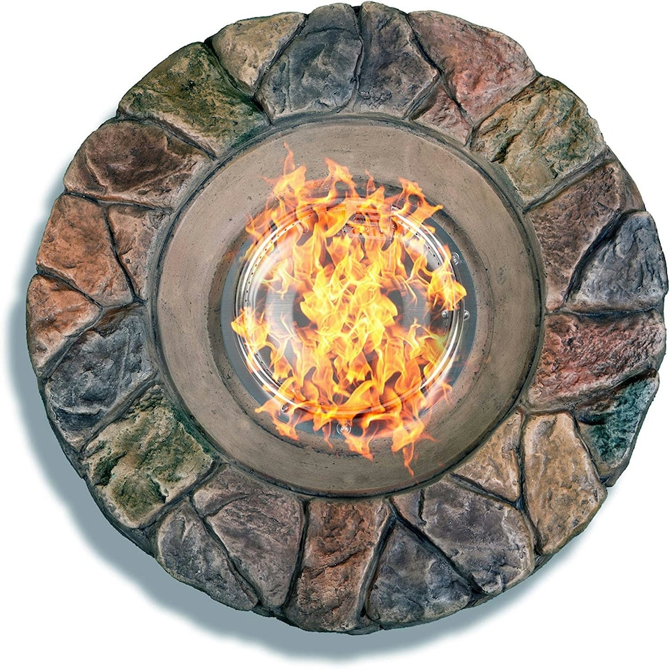 image 1 of Centurion Supports Fireology KALUYA Bronze Lavish Garden and Patio Gas Fire Pit with Eco-Stone Finish - Fully Assembled