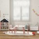 image 8 of ZONEKIZ Kids Table and Chairs, Children Desk with Two Chairs, Three Piece 