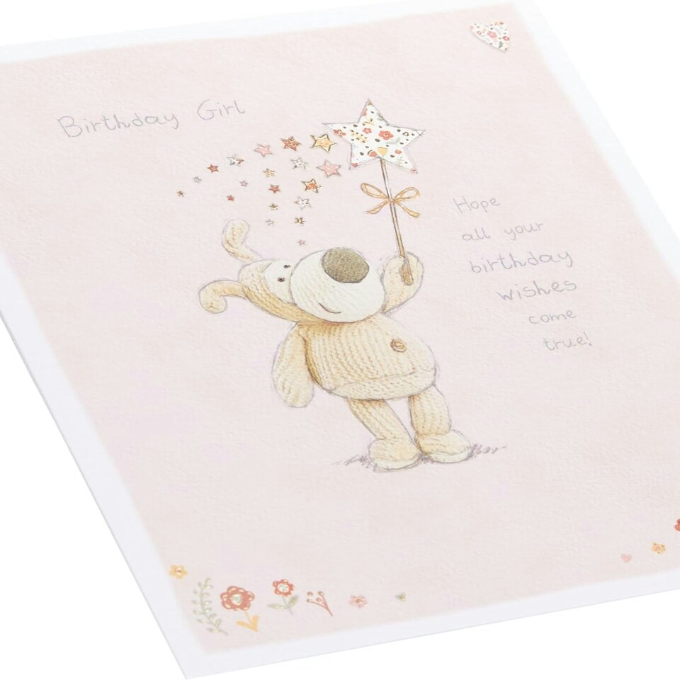 image 1 of Boofle Holding A Star Birthday Girl Card