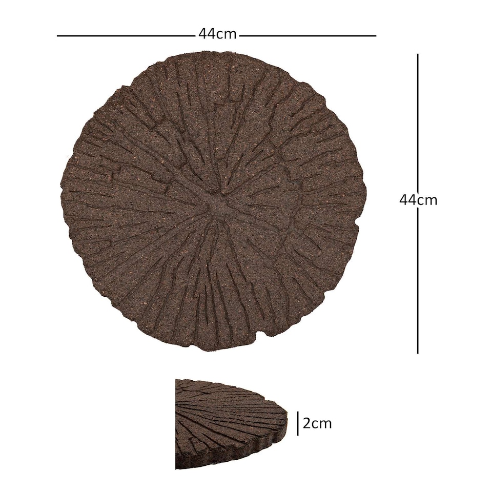 image 1 of Earth brown Single size Cracked log Stepping stone - Pack of 2 | Brown | Bown | Pack of 2