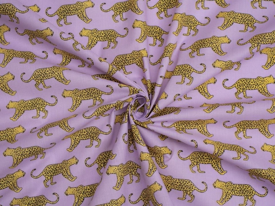 Purple Printed Polycotton Fabric for Dressmaking, 112.5cm / 44" Wide - per metre