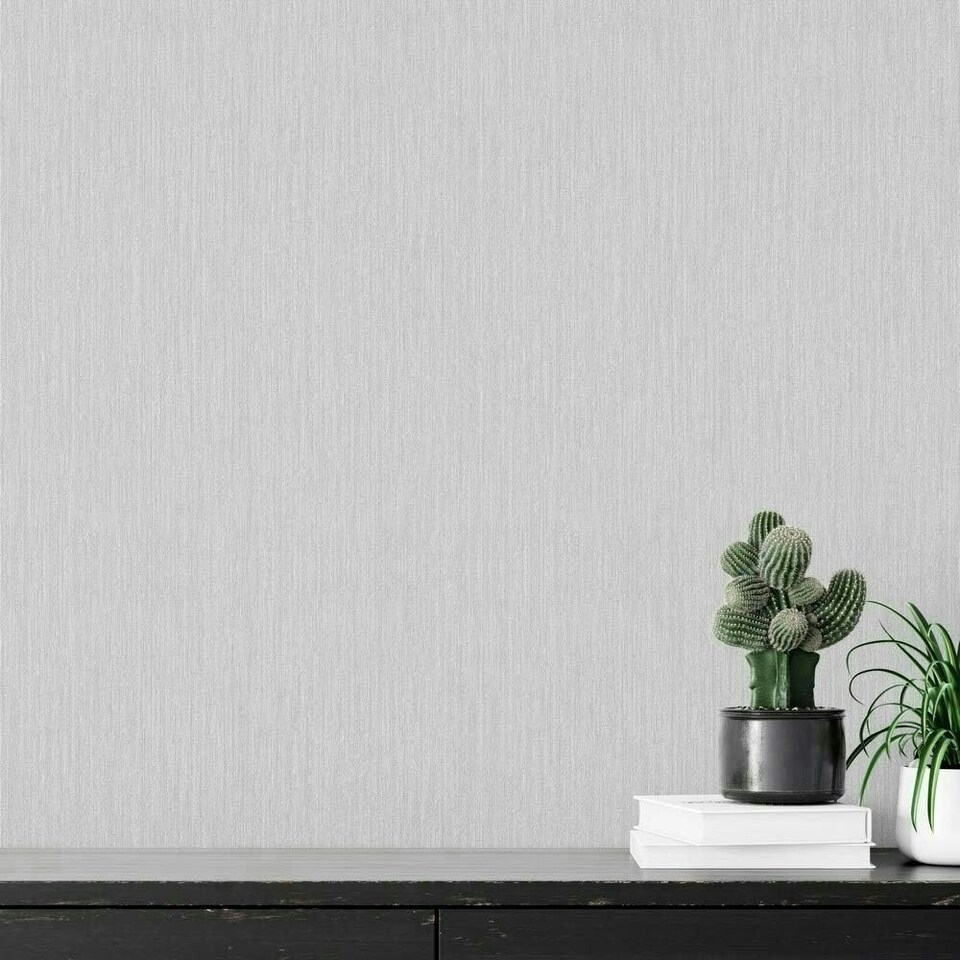image 1 of Indra Texture Grey & Silver Wallpaper