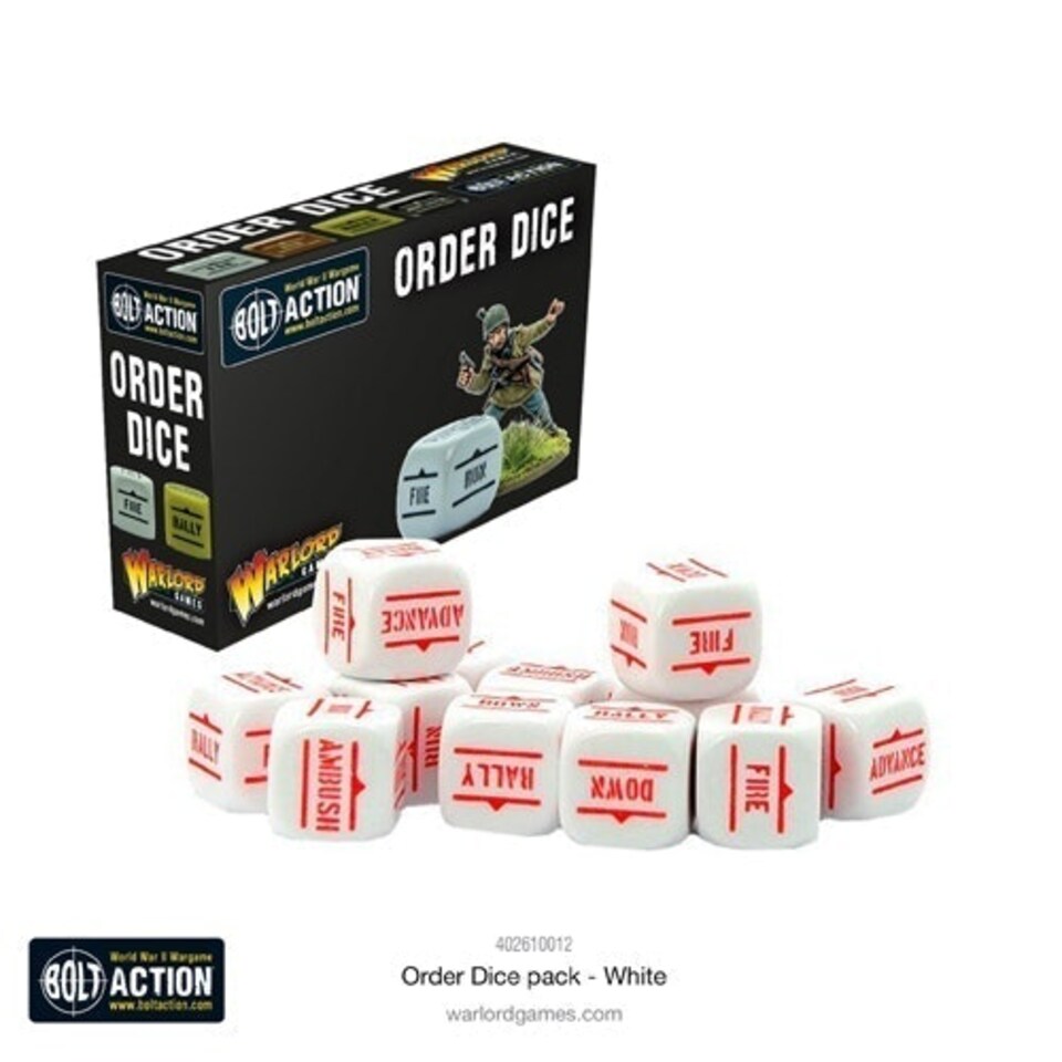 Bolt Action: Orders Dice pack - White
