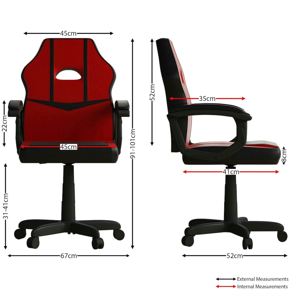 image 1 of Vida Designs Comet Racing Gaming Office Chair Computer Desk Table Chair, Red & Black
