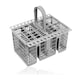 image 6 of SPARES2GO Cutlery Cage Basket compatible with Kenwood Dishwasher (Grey, Removable Handle, 225mm)