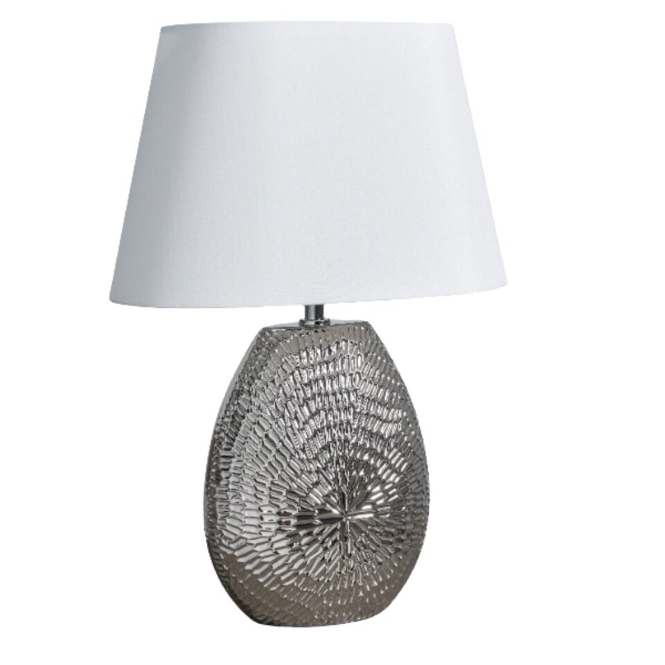 image 1 of Caitlin Small Silver Ceramic Table Lamp