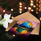 image 4 of Mount Fitz Roy Sunset Colourful Abstract Landscape Birthday Greeting Card