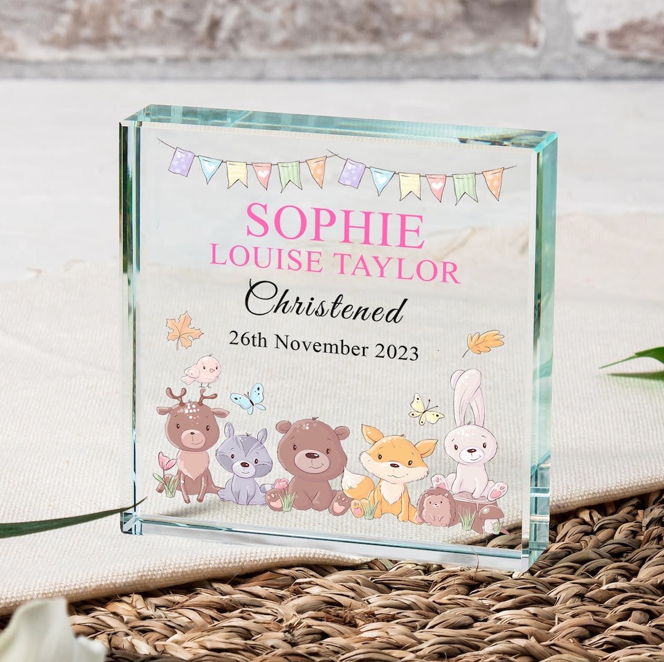 image 1 of Personalised Christened Glass Token Christening Gift for Child