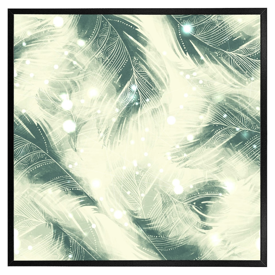 image 1 of Feathers fantastic birds with decorative ornaments (Picutre Frame) White | XS