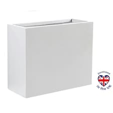 Narrow Light Concrete White Trough Planter H50.5 L60 W30 cm, 91 ltrs Cap.