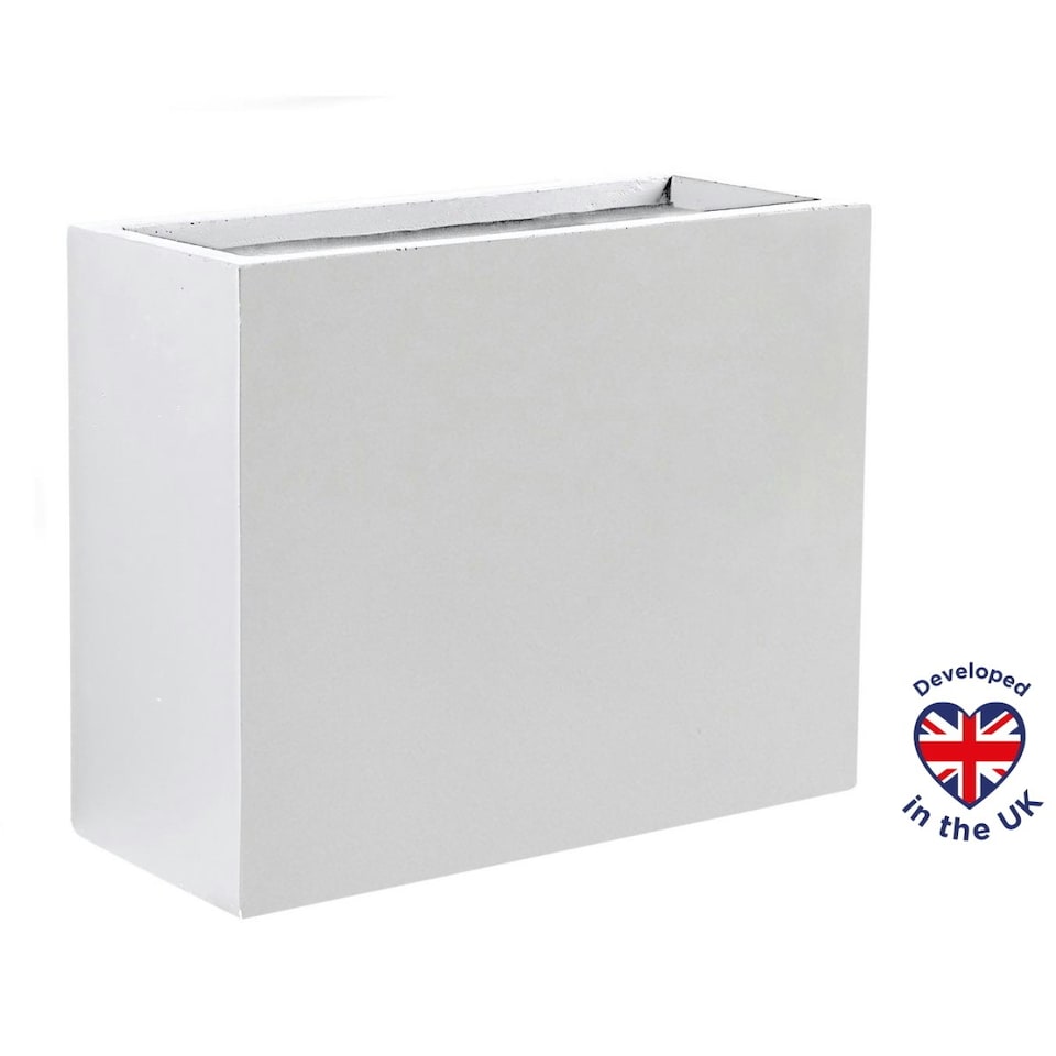 image 1 of Narrow Light Concrete White Trough Planter H50.5 L60 W30 cm, 91 ltrs Cap.
