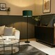image 1 of ValueLights Charlie Black Stem Floor Lamp Green Drum Shade Green