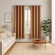 image 6 of Mustard Orange Linen Blackout Curtains - 46 x 63 Inch Drop - 2 Panel | Orange | One Size