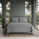 image 2 of Luxury Satin Stripe T250 Cotton Rich Soft Flat Sheet Bed Linen | Grey | Single