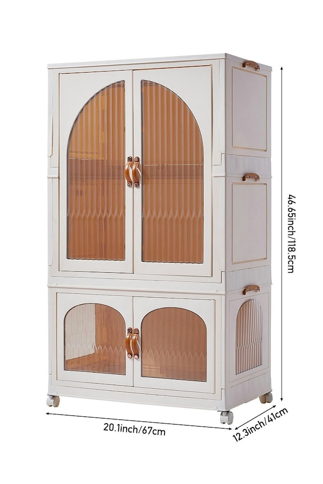 image 1 of Living and Home Foldable Wardrobe and Storage Box Organizer for Kids Room