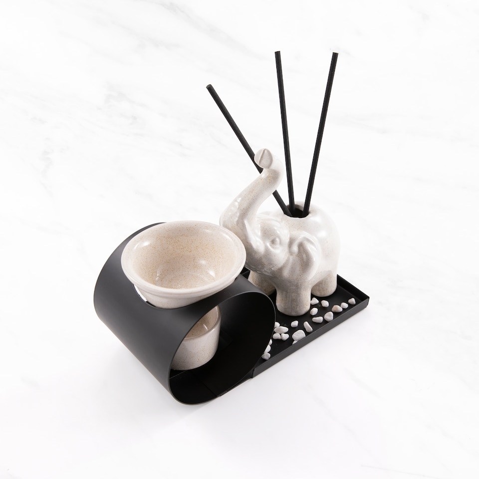 image 1 of Myga Oil Burner & Incense Holder - Elephant