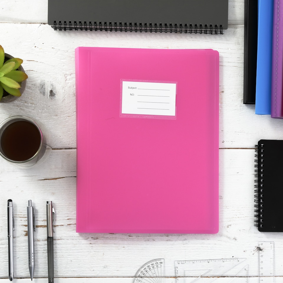 image 1 of ARPAN A4 Display Book Folder for School, Filing, Storage, Interviews, CVS & Presentations, Flexible Cover, A4 Display Folder with 104 Pockets 208 Sides