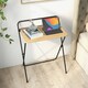 image 4 of COSTWAY 60CM Folding Computer Desk with Tablet Bracket Natural N/A