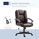 image 6 of HOMCOM Swivel Executive Office Chair Mid Back PU Leather Chair w/ Arm, Brown