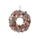 image 9 of 36cm Frosted Hanging Christmas Wreath with Red Jingle Bells & Wooden Stars