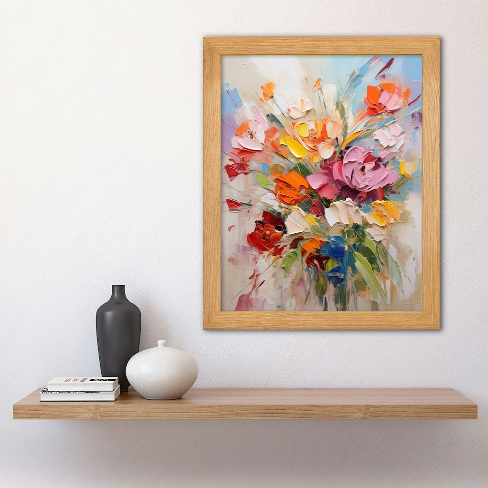 image 1 of Wildflower Explosion Bright Floral Wood Framed Wall Art Print
