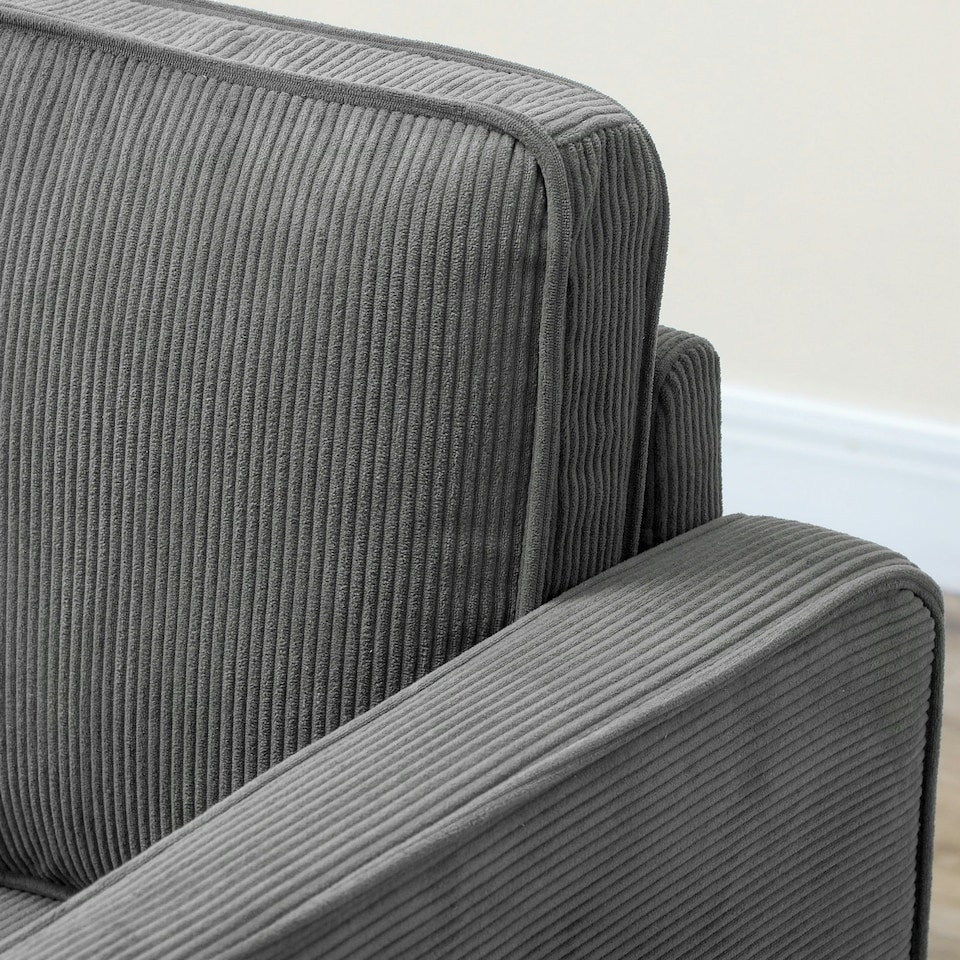 image 1 of HOMCOM Compact 2 Seater Sofa with Under Seat Storage for Small Spaces Grey | Grey | Two Seater