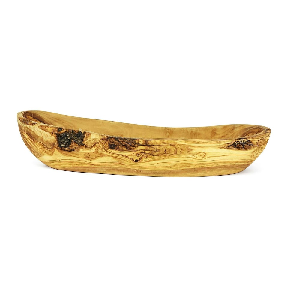 image 1 of Verano Spanish Ceramics Olive Wood Snack Boat - 40cm Brown