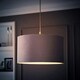 image 1 of ValueLights Reni Medium Grey Velvet Pendant Shade Grey