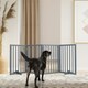 image 3 of Living and Home Wooden Foldable Freestanding 4 Panel Pet Gate - Grey