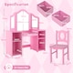 image 2 of COSTWAY Kids Vanity Desk & Chair 2 in 1 Toddler Makeup Pink