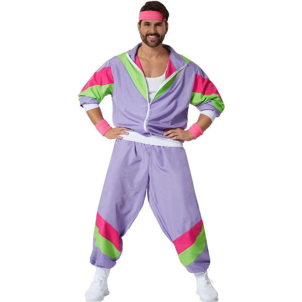 image 1 of Mens Fancy Dress Costume - Retro Tracksuit | Purple | purple | XL | 1