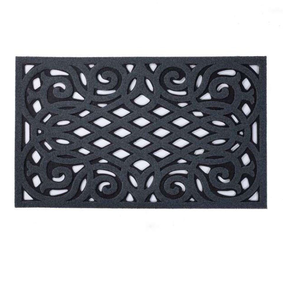 image 1 of Nicoman Victorian Style Rubber Outdoor Door Mat Grey 75 x 44cm