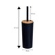 image 2 of Showerdrape Sonata Black & Bamboo Toilet Brush & Holder | Black | 1
