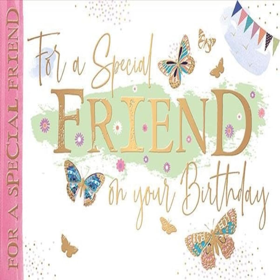 Words 'n' Wishes Artistic Female Birthday Card for Her 'Happy Birthday' Greeting Card, To A Special Friend
