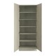 image 2 of Classic Square Panel Taupe Grey Double Wardrobe with Shelves Grey