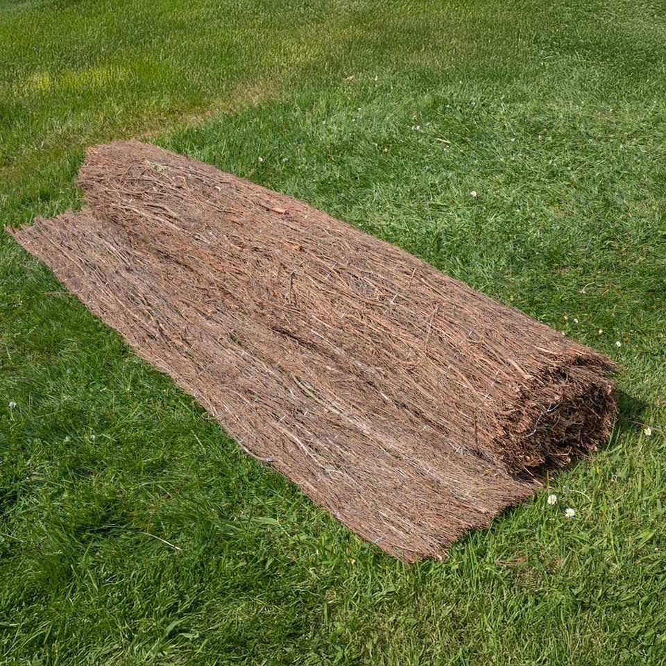 image 1 of Papillon Brushwood Heather Thatch Natural Garden Screening Roll 4m x 2m | Brown | Brown