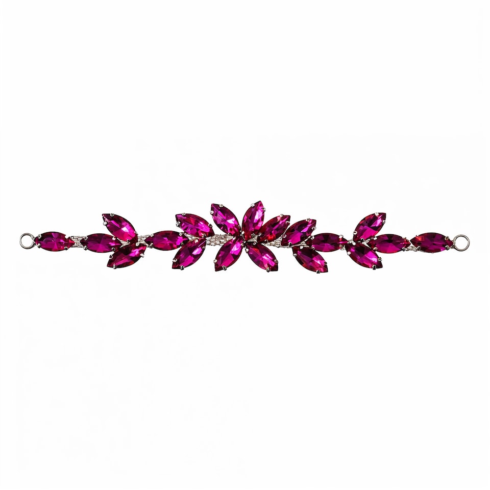 image 1 of 16 x 2.5cm Crystal Rhinestone Diamante Sew-On Motif Applique Patch