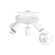 image 3 of EMITTO 3-Way Spotlight Ceiling Light Adjustable GU10 Modern White Round Base