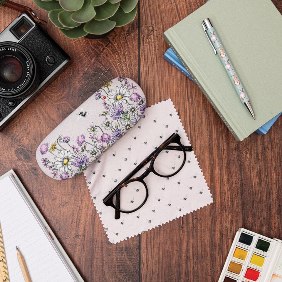 image 1 of Wrendale Designs Bumblebee Illustrated Glasses Case