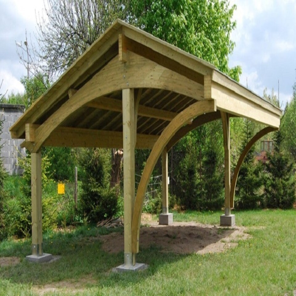 image 1 of Revelatio Double Carport - Pressure Treated Timber - L510 x W530 x H320 cm Brown