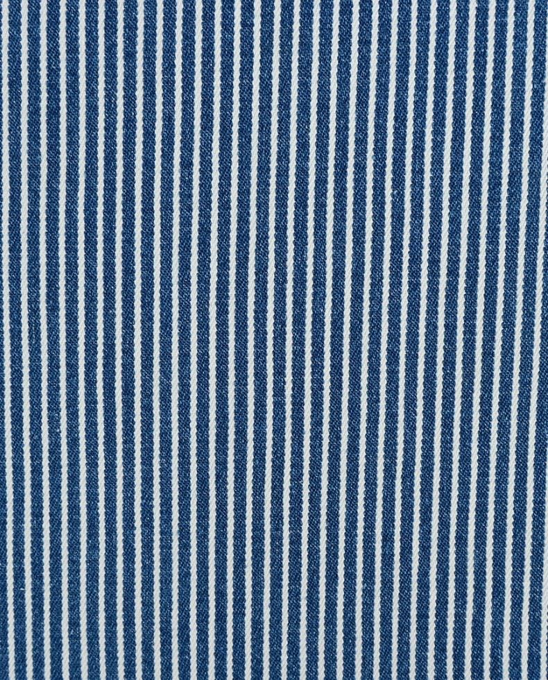 Minerva Core Range Mid Blue 330gsm Stretch Woven Stripe Denim Dressmaking Fabric, 135cm / 53" Wide - per metre