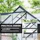 image 4 of Outsunny Polycarbonate Walk-in Garden Greenhouse w/ Sliding Door Grey | Grey | Grey | 1