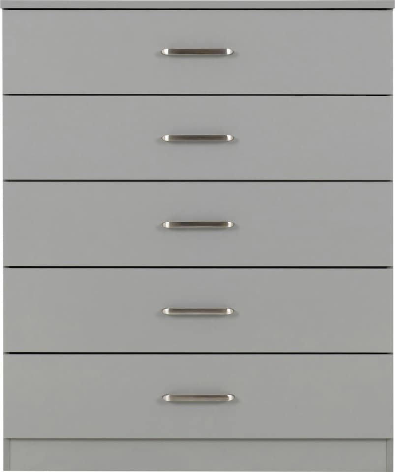 image 1 of Dakota 5 Drawer Chest | Grey | Light Grey