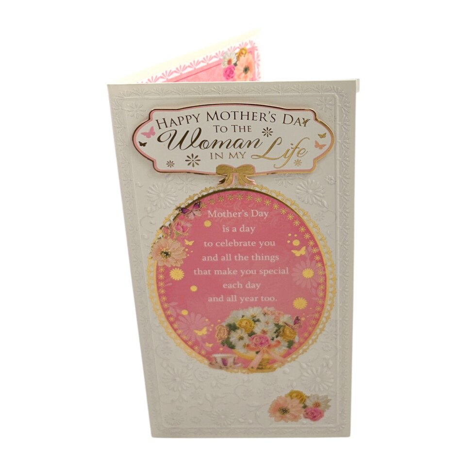 image 1 of To The Woman In My Life Flowers Design Mother's Day Card