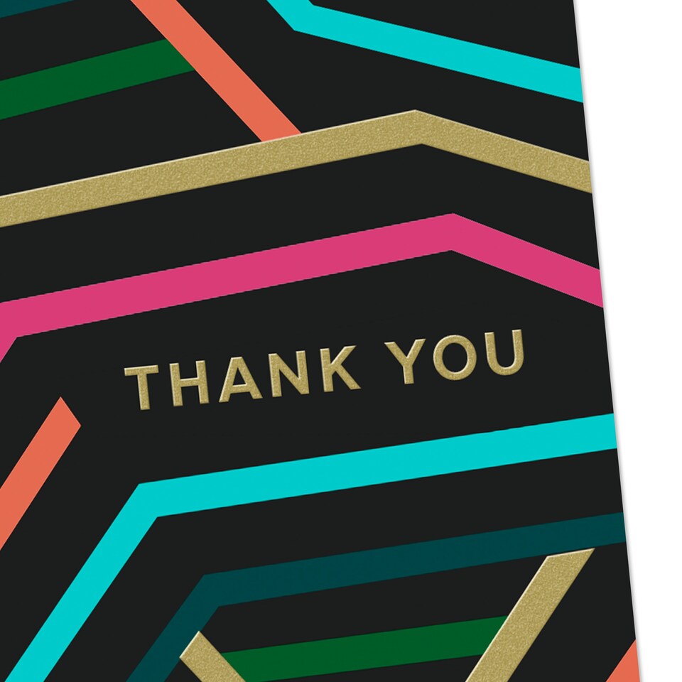 image 1 of Hallmark Pack Of 10 Thank You Cards - Neon Graphics Design